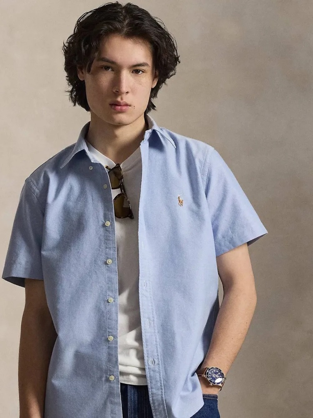 Polo Ralph Lauren Classic Fit Light Blue Short Sleeve Button-Down Shirt